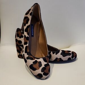 Margaux "The Heel" Leopard Print Pony Hair Heels